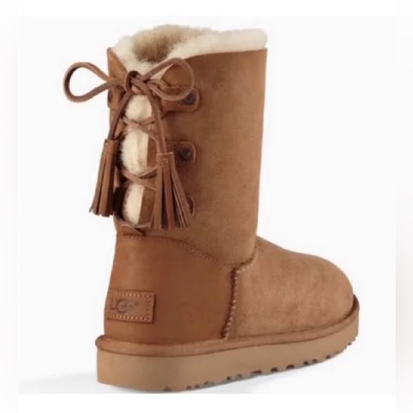 UGG Shoes - UGG KRISTABELLE Corset Bow Suede Sheepskin Boots Size 5